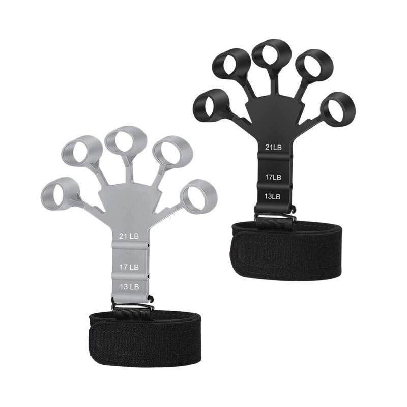 Set 2 Flexori Degete SIKS, Curea Sustinere Mana, 3 Niveluri De Dificultate, Recuperare Fizica, Antrenamentul De Flexie Si Ext...