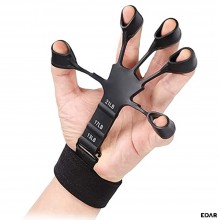 Set 2 x Flexor Degete EDAR, Curea Sustinere Velcro, Inele Silicon Flexibil, Pentru Antrenament Mana, Antebrat, Recuperare Fiz...