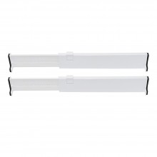 Set 2 x Organizator pentru Sertar EDAR, Extensibil. Spuma Antialunecare, Sistem Blocare, Lungime Maxima 55 cm, Plastic, Alb