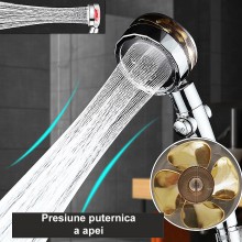 Para Cap de Dus SIKS cu Elice si Jet Turbo Tip Vortex Cu Presiune Foarte Puternica, Filtru Apa, Cap Rotativ 360° si Buton On/... Para Cap de Dus SIKS cu Elice si Jet Turbo Tip Vortex Cu Presiune Foarte Puternica, Filtru Apa, Cap Rotativ 360° si Buton On/...