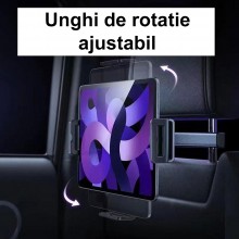 Suport Auto SIKS Pentru Telefon Sau Tableta Cu Prindere In Tetiera, Ajustare Unghi, Reglabila, Negru Suport Auto SIKS Pentru Telefon Sau Tableta Cu Prindere In Tetiera, Ajustare Unghi, Reglabila, Negru