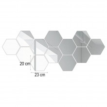 Oglinzi Acrilice Hexagonale EDAR,12 Bucati, Autoadezive, Aplicare pe Perete, Dimensiuni 20 x 23 cm, Argintiu Oglinzi Acrilice Hexagonale EDAR,12 Bucati, Autoadezive, Aplicare pe Perete, Dimensiuni 20 x 23 cm, Argintiu