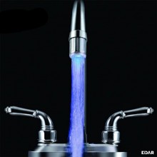 Cap De Robinet EDAR cu Filtru si LED, Activare Automata, Lumina Colorata, Garnitura cu Sita Inlusa, Argintiu