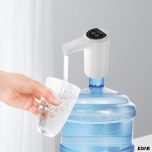 Dozator Portabil EDAR Pentru Apa, cu Pompa Automata, Incarcare USB, Alb