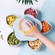 Cutie Smart SIKS Pentru Servire Bomboane, Fructe Uscate, Alune, Gustari Sau Depozitare Bijuterii, Forma De Floare, Rotativ, 5...