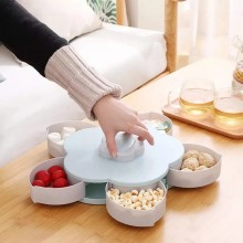 Cutie Smart SIKS Pentru Servire Bomboane, Fructe Uscate, Alune, Gustari Sau Depozitare Bijuterii, Forma De Floare, Rotativ, 5...
