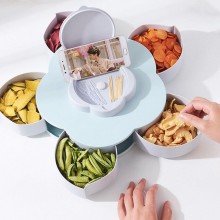 Cutie Smart SIKS Pentru Servire Bomboane, Fructe Uscate, Alune, Gustari Sau Depozitare Bijuterii, Forma De Floare, Rotativ, 5...