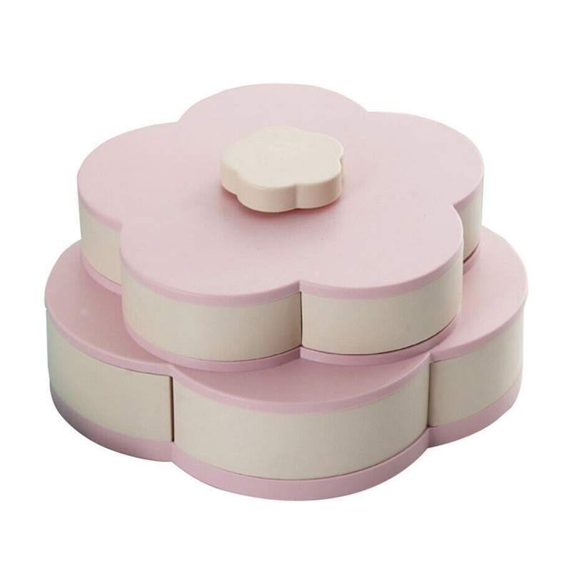 Cutie Smart SIKS Pentru Servire Bomboane, Fructe Uscate, Alune, Gustari Sau Bijuterii, In Forma De Floare, Cu Compartiment Ro...