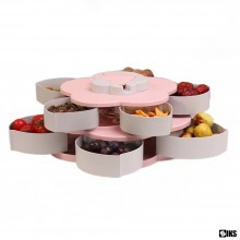 Cutie Smart SIKS Pentru Servire Bomboane, Fructe Uscate, Alune, Gustari Sau Bijuterii, In Forma De Floare, Cu Compartiment Ro...