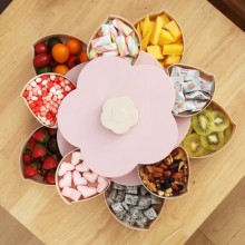 Cutie Smart SIKS Pentru Servire Bomboane, Fructe Uscate, Alune, Gustari Sau Bijuterii, In Forma De Floare, Cu Compartiment Ro...