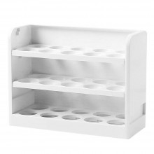 Suport Organizator Oua SIKS Pentru Usa Frigiderului, Cutie Depozitare Cu Capacitate 30 Oua, Pe 3 Nivele, Plastic, Alb