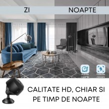 Mini Camera de Supraveghere Inteligenta SIKS, Tip Dispozitiv Spionaj, Microfon, Viziune de Noapte, Unghi Larg de Vizualizare,...