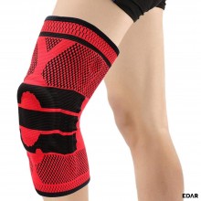 Genunchiera EDAR tip Orteza Elastica, Inel din Silicon, Arcuri Flexibile, Ideala Pentru Activitati Sportive si Casnice, Rosu/...