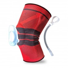 Genunchiera EDAR tip Orteza Elastica, Inel din Silicon, Arcuri Flexibile, Ideala Pentru Activitati Sportive si Casnice, Rosu/...