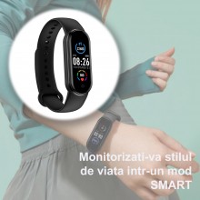 Bratara Inteligenta Model 8 EDAR, Pentru Fitness, Sport, Versiune Bluetooth 4.0, Display Amoled 0.96 Inch, Compatibila Androi...