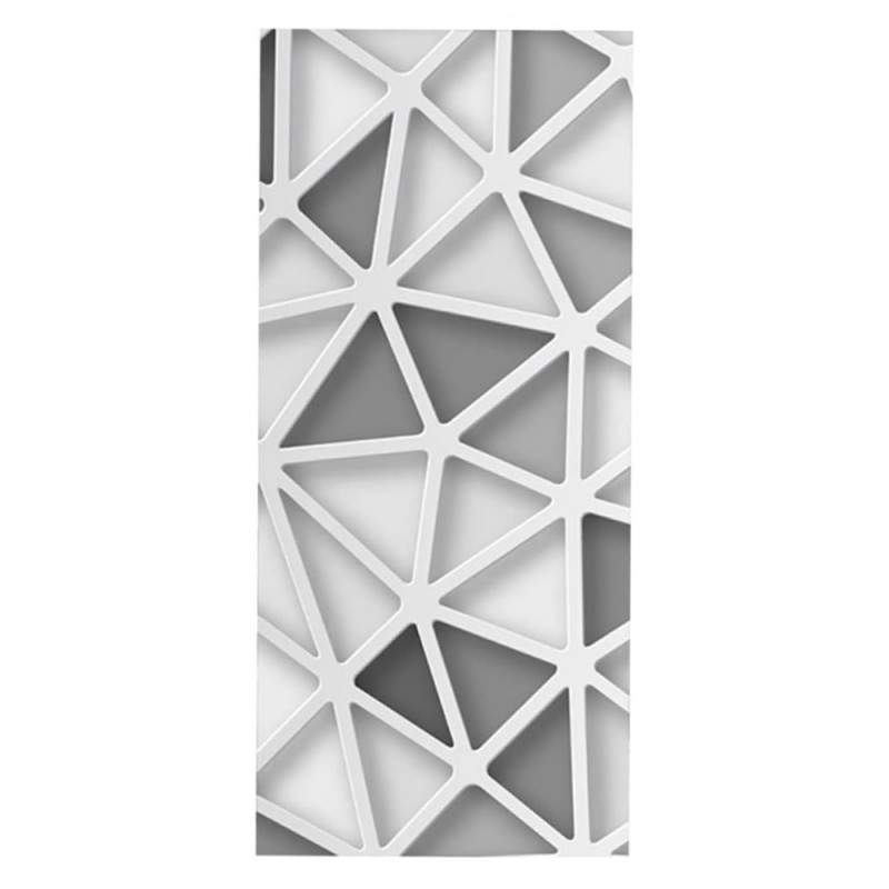 Sticker Autoadeziv de Interior EDAR tip Folie, Aplicare pe Usa, Mobilier, Decorativ, Design Triunghiuri, Gri Deschis, 77x200 cm