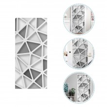 Sticker Autoadeziv de Interior EDAR tip Folie, Aplicare pe Usa, Mobilier, Decorativ, Design Triunghiuri, Gri Deschis, 77x200 cm