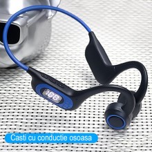 Casti Sport Wireless SIKS cu Conductie Osoasa Pentru Antrenament Sala, Alergare, Ciclism, Inot, Cu Microfon, Apeluri HandsFre... Casti Sport Wireless SIKS cu Conductie Osoasa Pentru Antrenament Sala, Alergare, Ciclism, Inot, Cu Microfon, Apeluri HandsFre...