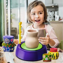 Set Roata De Olarit SIKS Si Pictat Pentru Copii, Interactiv, De Facut Modele Unice Din Lut, Plastic / Argila, Accesorii Inclu...