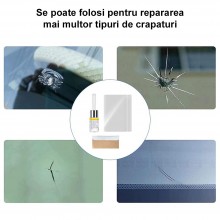 Kit Solutie Reparat Fisuri Parbriz SIKS Cu Adeziv Lichid Pentru Crapaturi Sau Ciobituri, Uscare Rapida, 5 Folii Incluse Kit Solutie Reparat Fisuri Parbriz SIKS Cu Adeziv Lichid Pentru Crapaturi Sau Ciobituri, Uscare Rapida, 5 Folii Incluse