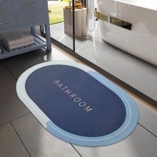 Covoras De Baie EDAR, Cu Mesaj Bathroom, Absorbant, Antiderapant, Material Moale, Curatoare Usoara, 58 x 38 cm, Albastru / Gri Covoras De Baie EDAR, Cu Mesaj Bathroom, Absorbant, Antiderapant, Material Moale, Curatoare Usoara, 58 x 38 cm, Albastru / Gri