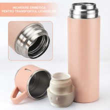 Set Sticla Termos SIKS cu interior din Inox Cu 2 Cani Extra, Cu Perete Dublu, Inchidere Ermetica, Rezistent la Rugina si la S... Set Sticla Termos SIKS cu interior din Inox Cu 2 Cani Extra, Cu Perete Dublu, Inchidere Ermetica, Rezistent la Rugina si la S...