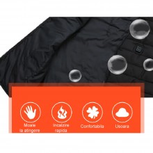 Vesta cu Caldura EDAR, Unisex, Alimentare prin Conector USB Incorporat, Fara Acumulator, Ideala Pentru Sezonul Rece, Negru, M...