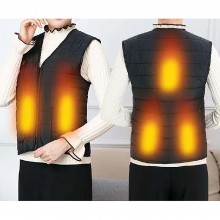 Vesta cu Caldura EDAR, Unisex, Alimentare prin Conector USB Incorporat, Fara Acumulator, Ideala Pentru Sezonul Rece, Negru, M...