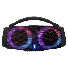 Mini Boxa Portabila Wireless SIKS cu LED, USB, Rezistenta la Ploaie, Umiditate, Speaker, Bass Stereo, Negru