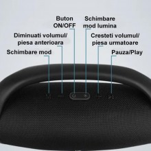 Mini Boxa Portabila Wireless SIKS cu LED, USB, Rezistenta la Ploaie, Umiditate, Speaker, Bass Stereo, Negru Mini Boxa Portabila Wireless SIKS cu LED, USB, Rezistenta la Ploaie, Umiditate, Speaker, Bass Stereo, Negru