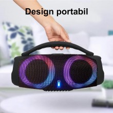 Mini Boxa Portabila Wireless SIKS cu LED, USB, Rezistenta la Ploaie, Umiditate, Speaker, Bass Stereo, Negru Mini Boxa Portabila Wireless SIKS cu LED, USB, Rezistenta la Ploaie, Umiditate, Speaker, Bass Stereo, Negru
