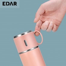 Termos EDAR Cu Interior Din Inox, Capacitate 500 ml, Cu Perete Dublu, Set Cu 2 Cani Extra, Inchidere Ermetica, Rezistent la R...