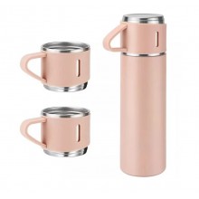 Termos EDAR Cu Interior Din Inox, Capacitate 500 ml, Cu Perete Dublu, Set Cu 2 Cani Extra, Inchidere Ermetica, Rezistent la R...