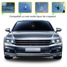 Kit Reparatii Geamuri Auto EDAR, Usor De Folosit, Cantitate 2 ml, Uscare Rapida, 5 Folii Si Lama Incluse