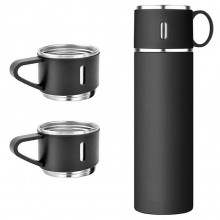 Termos EDAR Cu Interior Din Inox, Capacitate 500 ml, Cu Perete Dublu, Set Cu 2 Cani Extra, Inchidere Ermetica, Rezistent la R...