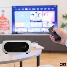 Mini proiector SIKS, Super HD 1080P, Portabil, LED, Full Color, 1200 Lumeni, Interfata HDMI si USB, Cu Telecomanda, Videoproi...