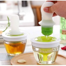 Pensula Cu Pompita Si Peri Din Silicon Oil Brush, Pentru Ulei, Oliviera EDAR Cu Bol Inclus, 148 ml, Alb-Verde