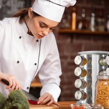 Set 16 Recipiente SIKS Din Sticla Pentru Condimente, Cu Suport Metalic Rotativ, Inox