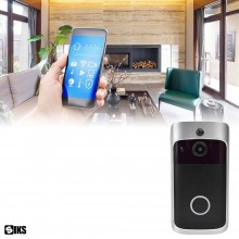 Sonerie Smart Wireless cu Camera SIKS, Fara Fir, Rezolutie Video 720P, Pentru Usa/Poarta, Exterior, Unghi 166 Grade, Rezisten...