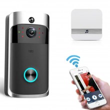 Sonerie Smart Wireless cu Camera SIKS, Fara Fir, Rezolutie Video 720P, Pentru Usa/Poarta, Exterior, Unghi 166 Grade, Rezisten...