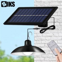 Set 2 Lampi Cu Panou Solar SIKS Cu Led, 3 Moduri De Iluminare, Incarcare Solara, Cu Telecomanda, Senzor De Miscare, IP65, Rez...