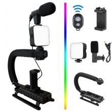 Kit Profesional SIKS De Vlogging Sau Podcast Youtube Cu Telecomanda, Trepied, Lumina LED Si Microfon, Compatibil Cu Aparat Fo... Kit Profesional SIKS De Vlogging Sau Podcast Youtube Cu Telecomanda, Trepied, Lumina LED Si Microfon, Compatibil Cu Aparat Fo...