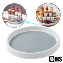 Organizator SIKS Tip Tava Rotativa Pentru Bucatarie, Rotatie 360 Grade, 1 Nivel, Suport Organizare Lucruri In Frigider/Dulap,...