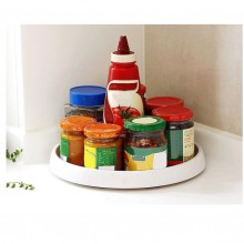 Organizator SIKS Tip Tava Rotativa Pentru Bucatarie, Rotatie 360 Grade, 1 Nivel, Suport Organizare Lucruri In Frigider/Dulap,...