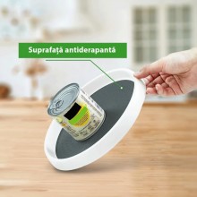 Organizator SIKS Tip Tava Rotativa Pentru Bucatarie, Rotatie 360 Grade, 1 Nivel, Suport Organizare Lucruri In Frigider/Dulap,...