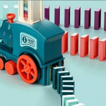 Tren De Jucarie SIKS Cu Piese Domino, 60 piese, Functie Sunete/Lumina, Jucarie Educativa Si Distractiva, Dezvoltarea Abilitat... Tren De Jucarie SIKS Cu Piese Domino, 60 piese, Functie Sunete/Lumina, Jucarie Educativa Si Distractiva, Dezvoltarea Abilitat...