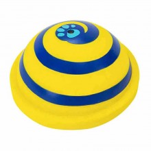 Jucarie Interactiva SIKS Pentru Catei 2 in 1, Minge Si Disc, Cu Sunete, Potrivita Pentru Caini De Talie Mica Si Medie, Galben