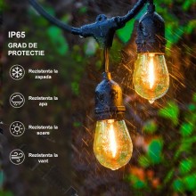 Ghirlanda Luminoasa Decorativa SIKS Cu Becuri De Interior/Exterior/Gradina, cu Alimentare la Priza, Pendule LED, 10 Metri, Lu...