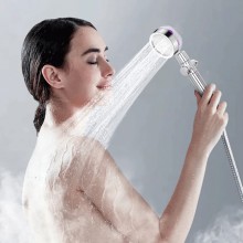 Para Cap de Dus SIKS cu Elice MOV si Jet Turbo Tip Vortex Cu Presiune Foarte Puternica, Filtru Apa, Cap Rotativ 360° si Buton...