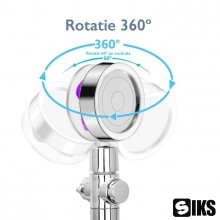 Para Cap de Dus SIKS cu Elice MOV si Jet Turbo Tip Vortex Cu Presiune Foarte Puternica, Filtru Apa, Cap Rotativ 360° si Buton...